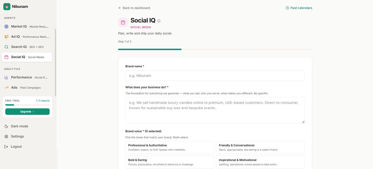 Nibunam Social IQ — social media module